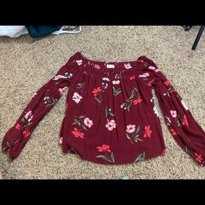 Floral off the shoulder blouse